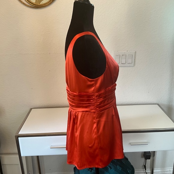 NWOT BEBE SATIN SILK SEXY BURNT ORANGE TOP L 😍😍😍 - Picture 5 of 11